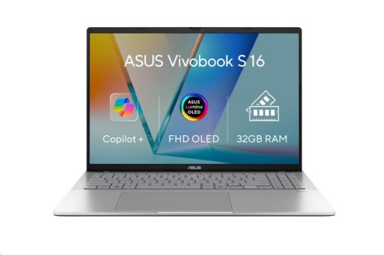 Obrázek ASUS NTB Vivobook S16 (S3607AA- OLED009), Ultra 7 355, 16" 1920 x 1200, 32 GB, 1 TB SSD, Intel Arc, No OS, Silver