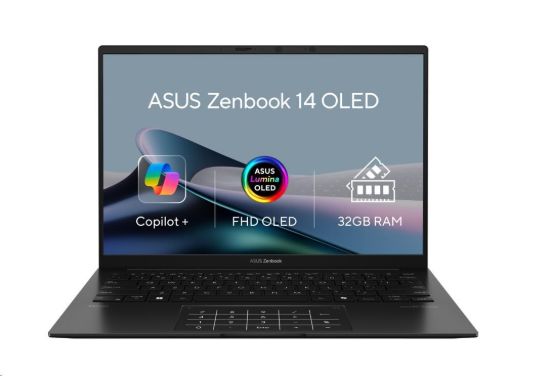 Obrázek ASUS NTB Zenbook 14 (UM3406GA- OLED078 W), Ryzen AI 7 445, 14" 1920 x 1200, 16 GB, 1 TB SSD, Radeon, W11 Home, Black