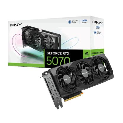 Obrázek PNY VGA Nvidia GeForce RTX 5070 12 GB Triple Fan, RTX 5070, 12 GB GDDR7, 3xDP, 1xHDMI