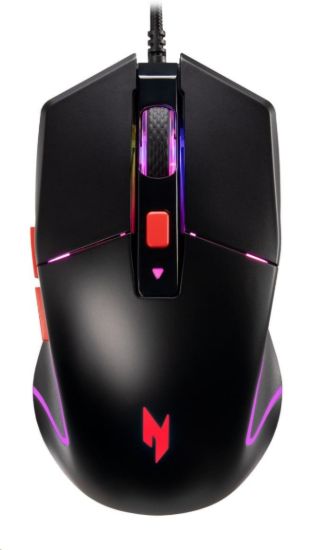 Obrázek ACER drátová myš Nitro Gaming Mouse 100 (NMW100), 7200dpi, 6 tlačítek, 125 Hz, 60 IPS, RGB, USB- A, Černá