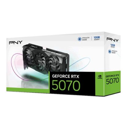 Obrázek PNY VGA Nvidia GeForce RTX 5070 12 GB Triple Fan, RTX 5070, 12 GB GDDR7, 3xDP, 1xHDMI