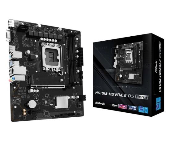 Obrázek ASRock MB Sc LGA1700 H610M- HDV/ M.2 D5 Gen5, Intel H610, 2xDDR5, 1xDP, 1xHDMI, 1xVGA, mATX
