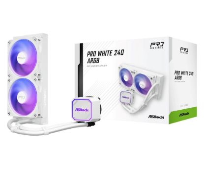 Obrázek ASROCK Vodní chladič Pro White 240 ARGB, 2 x 120mm, LGA1851, AM5, bílá