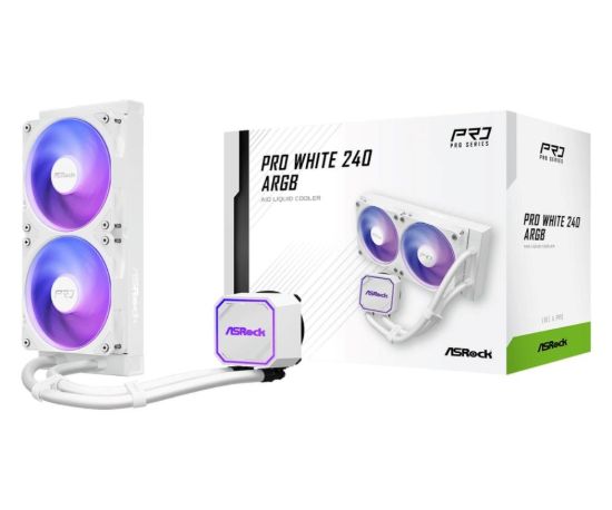 Obrázek ASROCK Vodní chladič Pro White 240 ARGB, 2 x 120mm, LGA1851, AM5, bílá