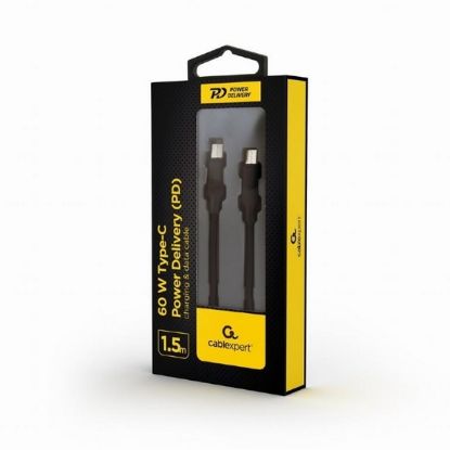 Obrázek GEMBIRD Kabel CABLEXPERT USB PD (Power Delivery), 60W, Type-C na Type-C kabel (CM/CM), 1,5m, datový a napájecí