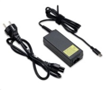 Obrázek ACER 45 W_USB Type C Adapter, Black - pro zařízení s USB C, EU POWER CORD (RETAIL PACK)