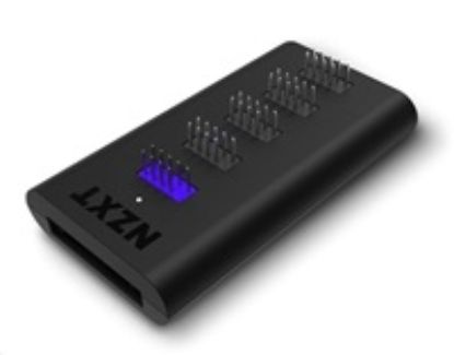 Obrázek NZXT USB hub AC- IUSB H- M3, interní, 4xUSB 2.0 výstup, 1xUSB 2.0 vstup, 1xSATA, uzavřené magnetické tělo, černá