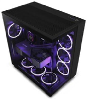 Obrázek NZXT skříň H9 Flow dvoukomorová ATX / 4 x 120mm fan / až 10xfan / perforovaný top / proskl. bočnice, front / černá