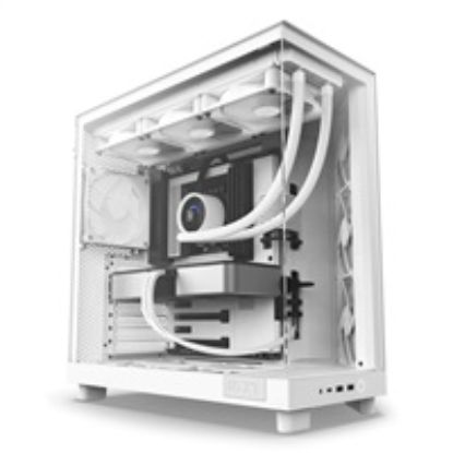 Obrázek NZXT skříň H6 Flow dvoukomorová / MidT / 3 x 120mm fan / 2xUSB 3.2 / USB- C / prosklená bočnice i čelo / bílá