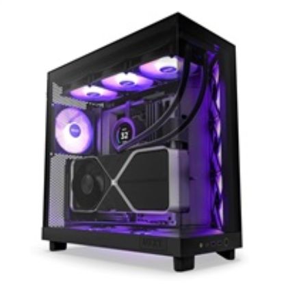 Obrázek NZXT skříň H6 Flow RGB dvoukomorová / MidT / 3 x 120mm RGB fan / 2xUSB 3.2 / USB- C / prosklená / černá