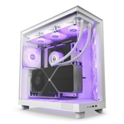 Obrázek NZXT skříň H6 Flow RGB dvoukomorová / MidT / 3 x 120mm RGB fan / 2xUSB 3.2 / USB- C / prosklená / bílá