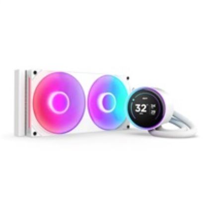 Obrázek NZXT vodní chladič Kraken 280 ELITE RGB / 2 x 140mm RGB fan / 4- pin PWM / LCD disp. / 6 let / bílá