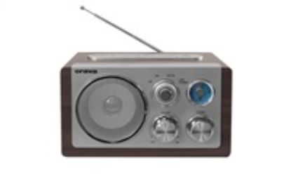 Obrázek Orava RR- 29 A rádio, 1 x 3, 5 W, AM / FM rádio, USB, AUX vstup, SD karta, hnědá / stříbrná