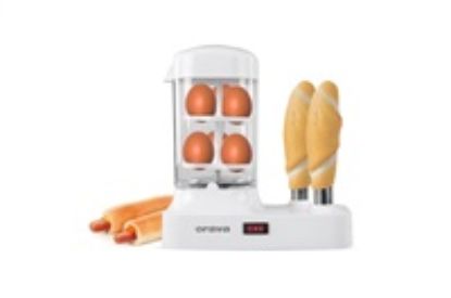 Obrázek Orava HM- 03 hotdogovač s nádstavcem na vaření vajec, 340 W, pro 6 párků, bílá