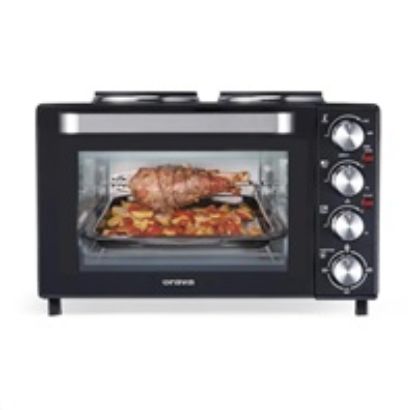 Obrázek Orava Elektra- X28 elektrická trouba s dvouplotýnkou, 28 L, 2600 W, grilovací rošt, černá