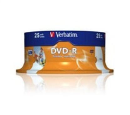 Obrázek VERBATIM DVD- R(25- Pack)Spindle/ Inkjet Printable/ 16x/ 4.7 GB