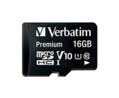 Obrázek VERBATIM MicroSDHC karta 16 GB Premium, U1 + SD adaptér