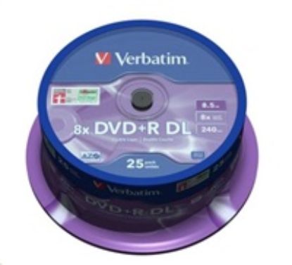 Obrázek VERBATIM DVD+R(25- pack) Double layer/ 8x/ 8.5 GB/ spindle