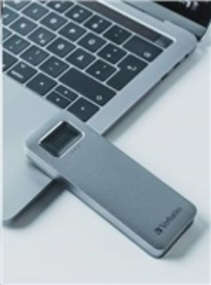 Obrázek VERBATIM externí SSD 1 TB, Executive Fingerprint Secure SSD, USB 3.2 Gen 1/ USB- C, (W: 356 MB/ s, R: 344 MB/ s), šedá