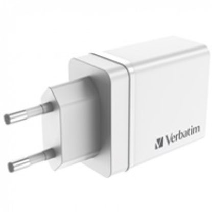 Obrázek VERBATIM Univerzální adaptér nabíječka CHR- 30EU2, 30 W, 1x USB- C, 3x USB bílá