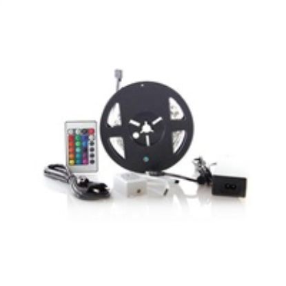 Obrázek Solight LED světelný pás, RGB, 3m, sada s 12V adaptérem a dálk. ovladačem, 7, 2 W/ m, IP20