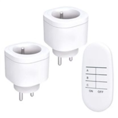 Obrázek Solight dálkově ovládané zásuvky set 2 + 1, 2 zásuvky, 1 ovladač, learning code