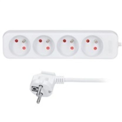 Obrázek Solight prodlužovací přívod, 4 zásuvky, bílý, 5m