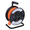 Obrázek Solight prodlužovací přívod na bubnu, 4 zásuvky, 15m, oranžový kabel, 3x 1, 5mm2