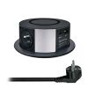 Obrázek Solight 3z + USB A+C 20 W PD, Wireless 10 W, výsuvný blok zásuvek, 2m, černý