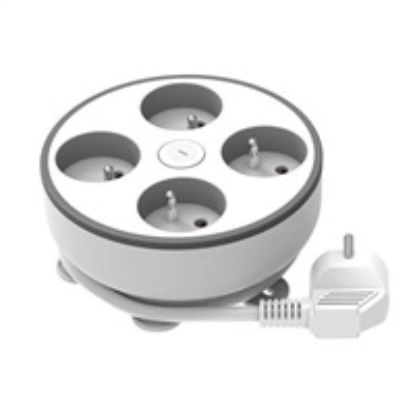 Obrázek Solight 4z prodlužovací přívod, 2m, 3 x 1mm2, bílý, vypínač