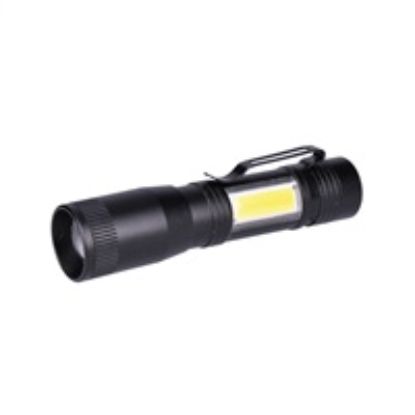 Obrázek Solight LED kovová svítilna, 150 +60lm, 3 W + COB, AA, černá