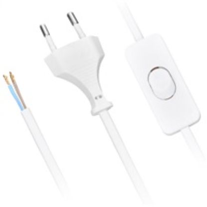 Obrázek Solight flexo šňůra, 2x 0, 75mm2, bílá, plochá, vypínač, 3m