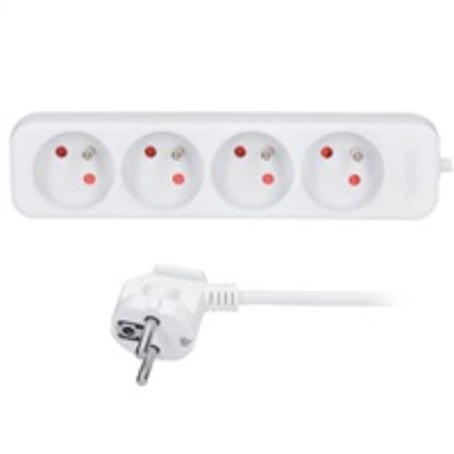 Obrázek Solight prodlužovací přívod, 4 zásuvky, bílý, 1, 5m