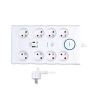 Obrázek Solight přepěťová ochrana, 8z, USB A+C, 2m, bílá
