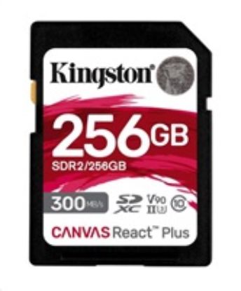 Obrázek Kingston SDXC karta 256 GB Canvas React Plus SDXC UHS- II 300R/ 260 W U3 V90 for Full HD/ 4K/ 8K