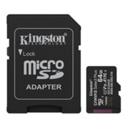 Obrázek Kingston MicroSDXC karta 64 GB Canvas Select Plus, U1, V10, A1, SD Adaptér