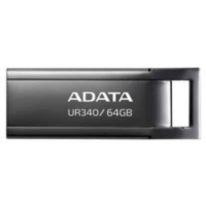 Obrázek ADATA Flash Disk 64 GB UR340, USB 3.2 Dash Drive, kov lesklá černá