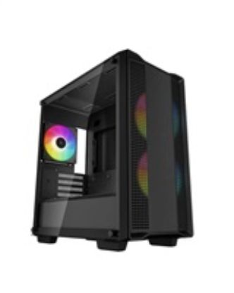 Obrázek DEEPCOOL Case CC360 ARGB, mATX, Průhledná bočnice, 3 x 120mm Fan, černá