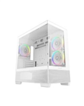 Obrázek DEEPCOOL Case CG380 3F WH, mATX, ARGB, Průhledná bočnice, 3 x 120mm Fan, bílá