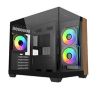 Obrázek Cooler Master case Elite 481 Wood, mATX, Průhledná bočnice, 3x 120mm ARGB Fan, Černá