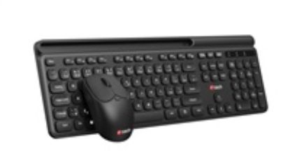 Obrázek C- TECH klávesnice s myší WLKMC- 05B, Bezdrátový set 2.4GHz, CZ, Černá