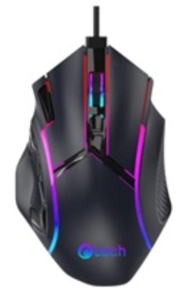 Obrázek C- TECH Herní myš Akali, 12800 DP I, RGB podsvícení, USB, Černá