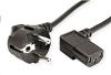 Obrázek C- TECH kabel síťový 220/ 230V napájecí, lomený, VDE, 2m
