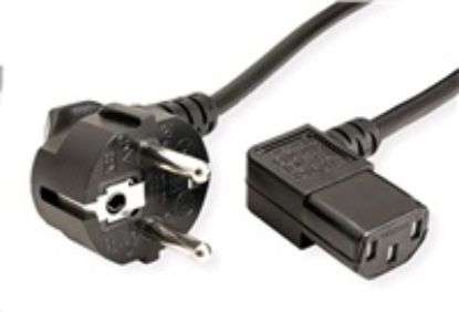 Obrázek C- TECH kabel síťový 220/ 230V napájecí, lomený, VDE, 2m