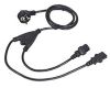 Obrázek C- TECH kabel síťový 220/ 230V napájecí, 1, 8m, rozdvojka Y, VDE