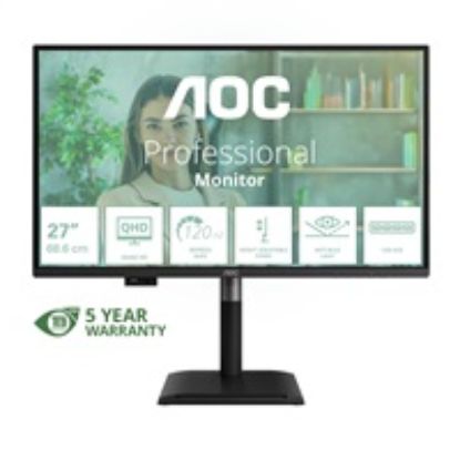 Obrázek AOC MT 27" Q27P4U - 2560 x 1440, IPS, 120 Hz, 2xHDMI, 1xDP, USB hub, Repro, Pivot
