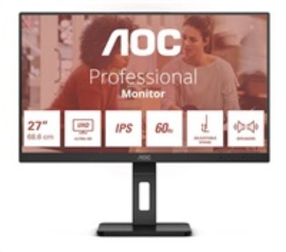Obrázek AOC MT IPS LCD WLED 27" U27E3UF - IPS panel, 3840 x 2160, 2xHDMI, DP, USB 3.2, repro, pivot