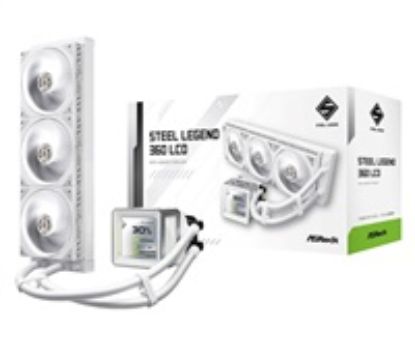 Obrázek ASROCK Vodní chladič Steel Legend 360 LCD, 3 x 120mm, LGA1851, AM5, bílá