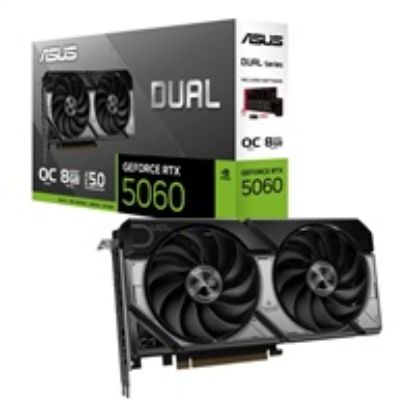 Obrázek ASUS VGA NVIDIA GeForce RTX 5060 DUAL OC 8G, 8 GB GDDR7, 3xDP, 1xHDMI