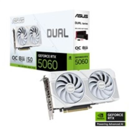 Obrázek ASUS VGA NVIDIA GeForce RTX 5060 DUAL OC 8G WHITE, 8 GB GDDR7, 3xDP, 1xHDMI